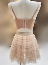 Load image into Gallery viewer, SUSIE COLLECTION Diamonte Bralette and Ruffles Mini Skirt