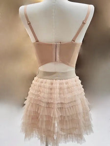 SUSIE COLLECTION Diamonte Bralette and Ruffles Mini Skirt