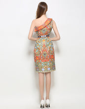 Load image into Gallery viewer, Comino Couture Asymmetric Print Dress