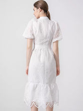 Load image into Gallery viewer, White anglaise midi dress