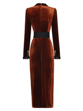 Load image into Gallery viewer, Velvet Aline Dress with Belt - Comes in two colours