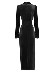 Velvet Aline Dress with Belt - Comes in two colours