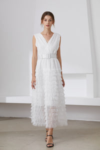 Ooh La la!! layered white lace maxi dress