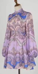 Vintage Retro Floral Print Mini Dress