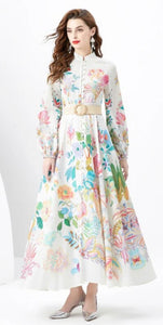 Floating On Heaven Maxi Dress with belt