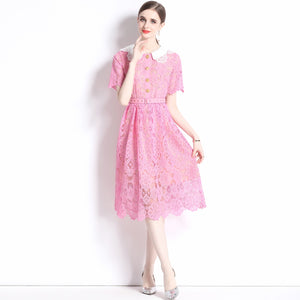 *NEW Pinky lace doll midi dress