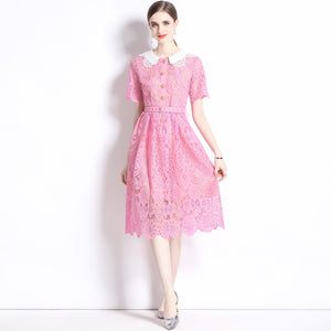 *NEW Pinky lace doll midi dress