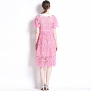 *NEW Pinky lace doll midi dress