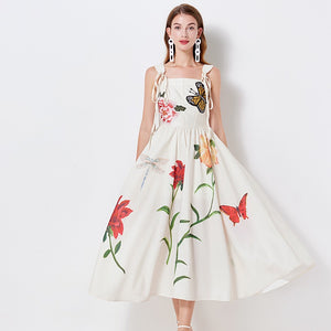 Queens garden floaty midi dress