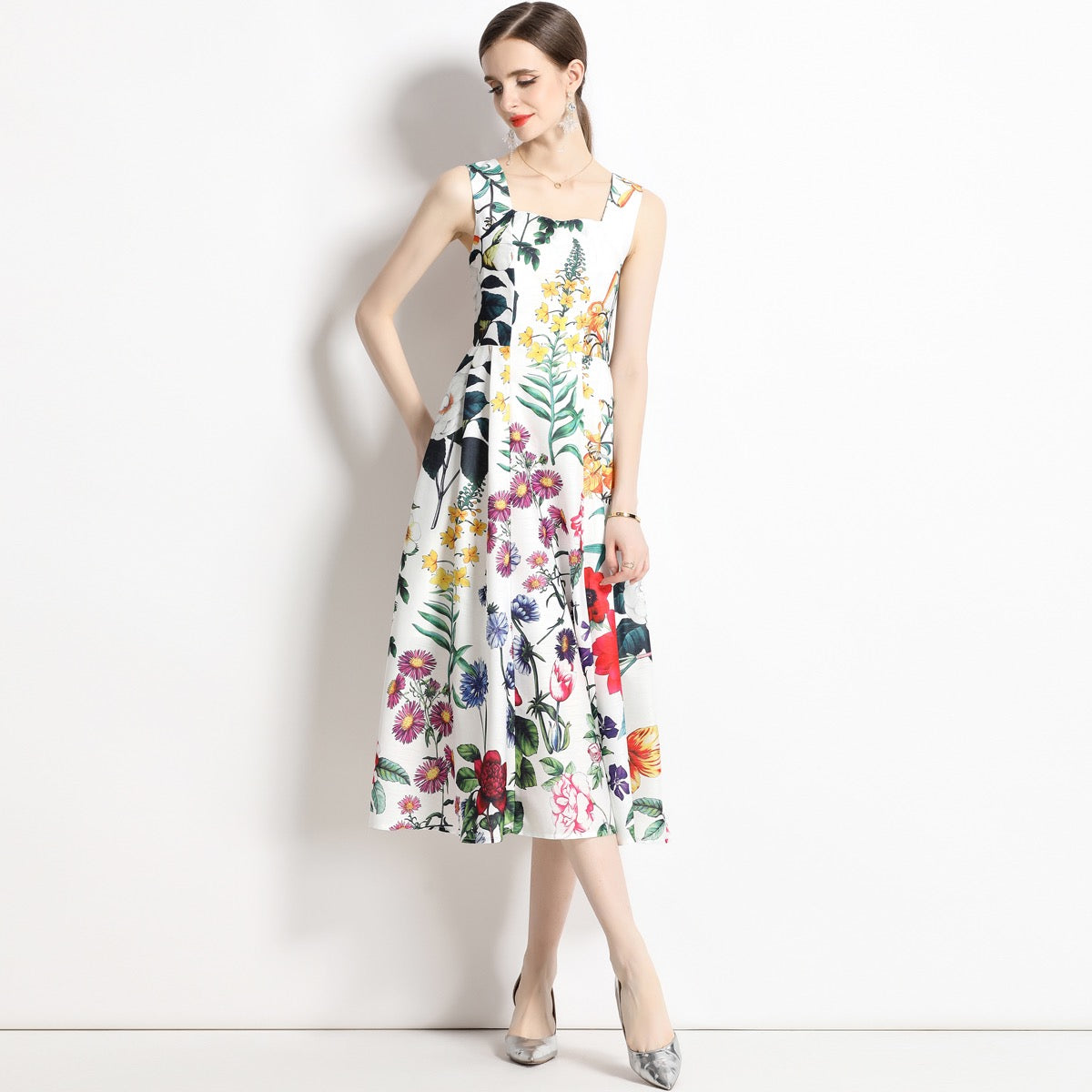 *NEW Peaceful plants midi dress