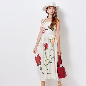 Queens garden floaty midi dress