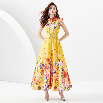*NEW Flower Burst Maxi Dress with Belt - comes in three  colours