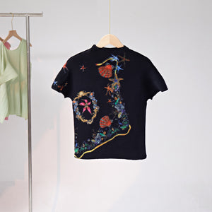 Star Fish Top & Pleated Skirt - comes in cream or black