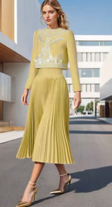 Golden Hour Embroidered Jackets & Pleated Skirt
