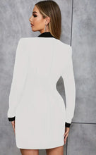Load image into Gallery viewer, Elegant Fitted V Neck Blazer Dress - comes in blue &amp; white