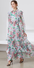 Load image into Gallery viewer, Muted Flower meadow tiered maxi dress