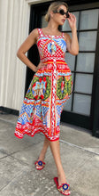 Load image into Gallery viewer, The knight tapestry midi dress