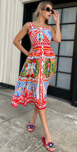 The knight tapestry midi dress
