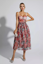 Load image into Gallery viewer, Faded rose bralette style midi dress