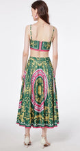 Load image into Gallery viewer, Bra Spaghetti Strap Crop Top + Pleated Midi Skirt - comes in Four colours