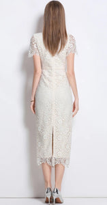 Snow White Lace Midi Dress