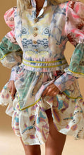 Load image into Gallery viewer, Exquisite Vintage Print Mini Dress
