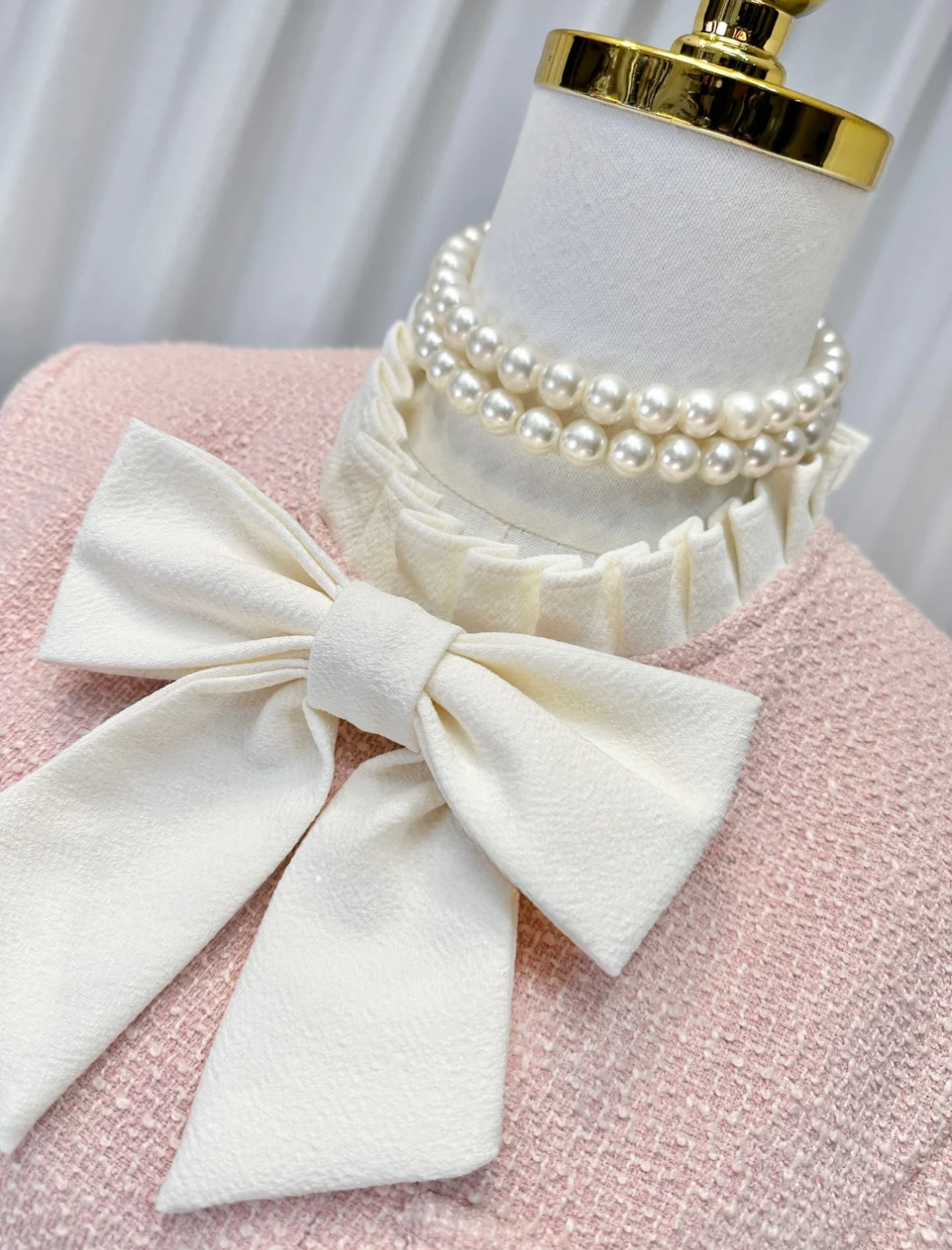 Princess Cute Sweet Tweed Dress with Detachable Bow