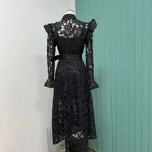 Load image into Gallery viewer, Lacey Lace Maxi Dress with belt - comes in three colourways