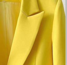 Load image into Gallery viewer, Yellow Sorbet Blazer Dress with Feather Detailing