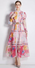 Load image into Gallery viewer, Bright floral vibes maxi dress with belt