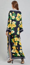 Load image into Gallery viewer, Rose Flower Printed Loose Maxi Dress - comes in yellow &amp; Black