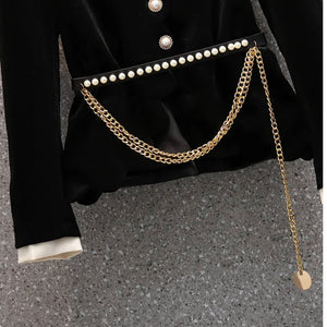 Velvet Chic Suit - jacket, elasticated skirt and belt