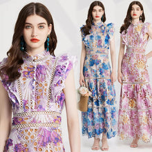 Load image into Gallery viewer, Hollow Out Flower Embroidery Maxi Dress - Comes in three colour ways