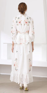 Heavenly Floral Embroidered Maxi Dress