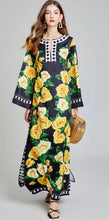 Load image into Gallery viewer, Rose Flower Printed Loose Maxi Dress - comes in yellow &amp; Black