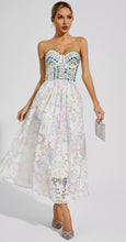 Load image into Gallery viewer, Pretty Princess White Embellished Midi Dress