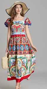All Circus Flutter Sleeve Midi Dress