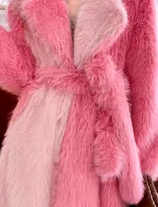 Bubblegum Fluffy Faux Fur Coat
