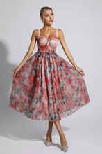 Load image into Gallery viewer, Faded rose bralette style midi dress