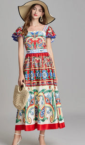 All Circus Flutter Sleeve Midi Dress