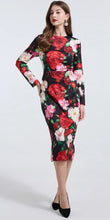 Load image into Gallery viewer, Dramatic Roses Midi Dress