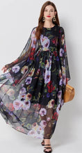 Load image into Gallery viewer, Silk Chiffon Maxi Robe Dress - comes in two colours