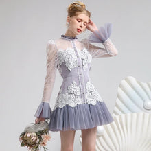 Load image into Gallery viewer, High End mesh &amp; lace Mini Dress