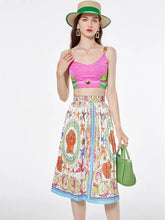 Load image into Gallery viewer, *NEW Bra Spaghetti Strap Crop Top + Pleated Midi Skirt - comes in three colours