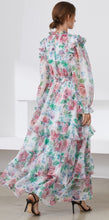 Load image into Gallery viewer, Muted Flower meadow tiered maxi dress