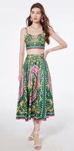 Load image into Gallery viewer, Bra Spaghetti Strap Crop Top + Pleated Midi Skirt - comes in Four colours