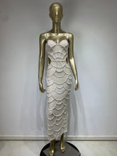 Load image into Gallery viewer, White Pearl Beaded Maxi Dress