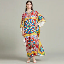 Load image into Gallery viewer, Colorblock Print Boho Maxi Dress