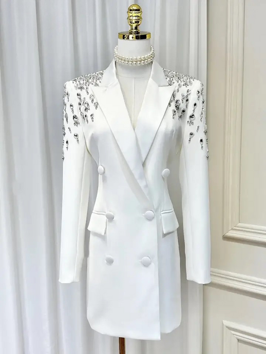 Sparkle Blazer Dress - comes in white and black