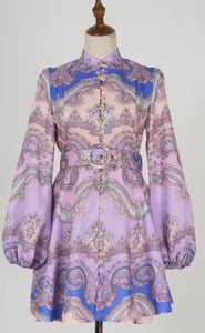 Vintage Retro Floral Print Mini Dress